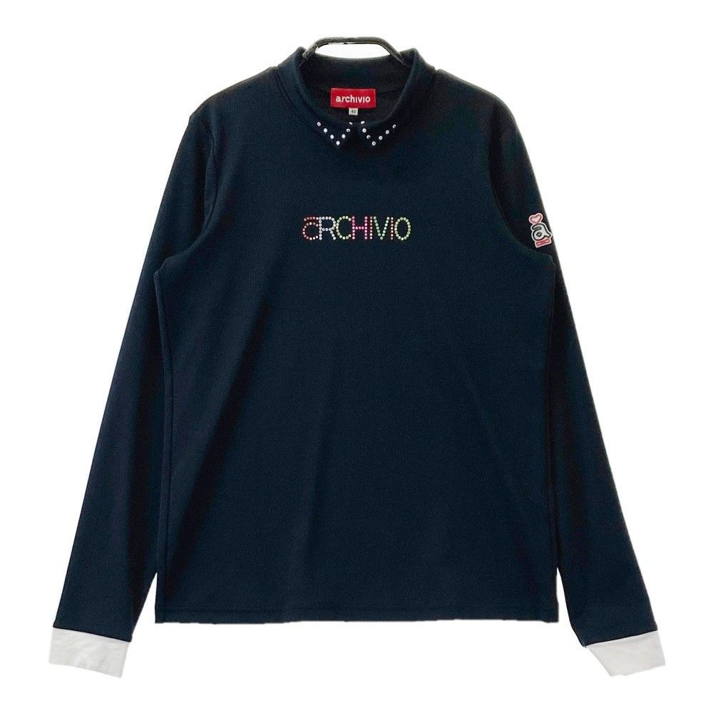 サイズ：40 ARCHIVIO アルチビオ  長袖ハイネックTシャツ  ブラック系 [240101429779] ゴルフウェア レディース ストスト ARCHIVIO アルチビオ ハイネック 長袖Tシャツ ブラック系 40