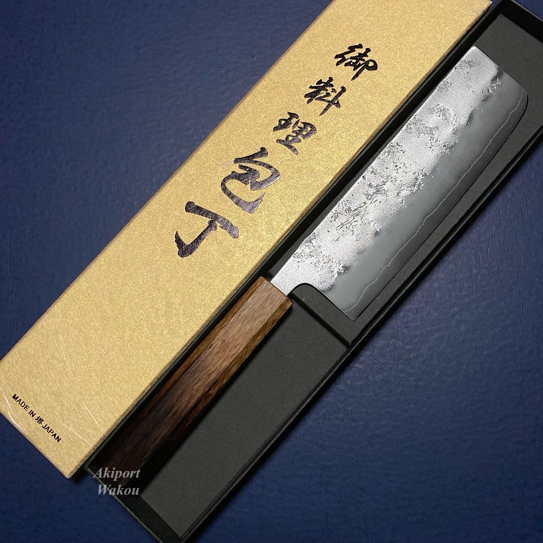 包丁 菜切包丁 165mm 義弘作 銀三鋼 銀紙三号 梨地仕上げ 樫漆柄