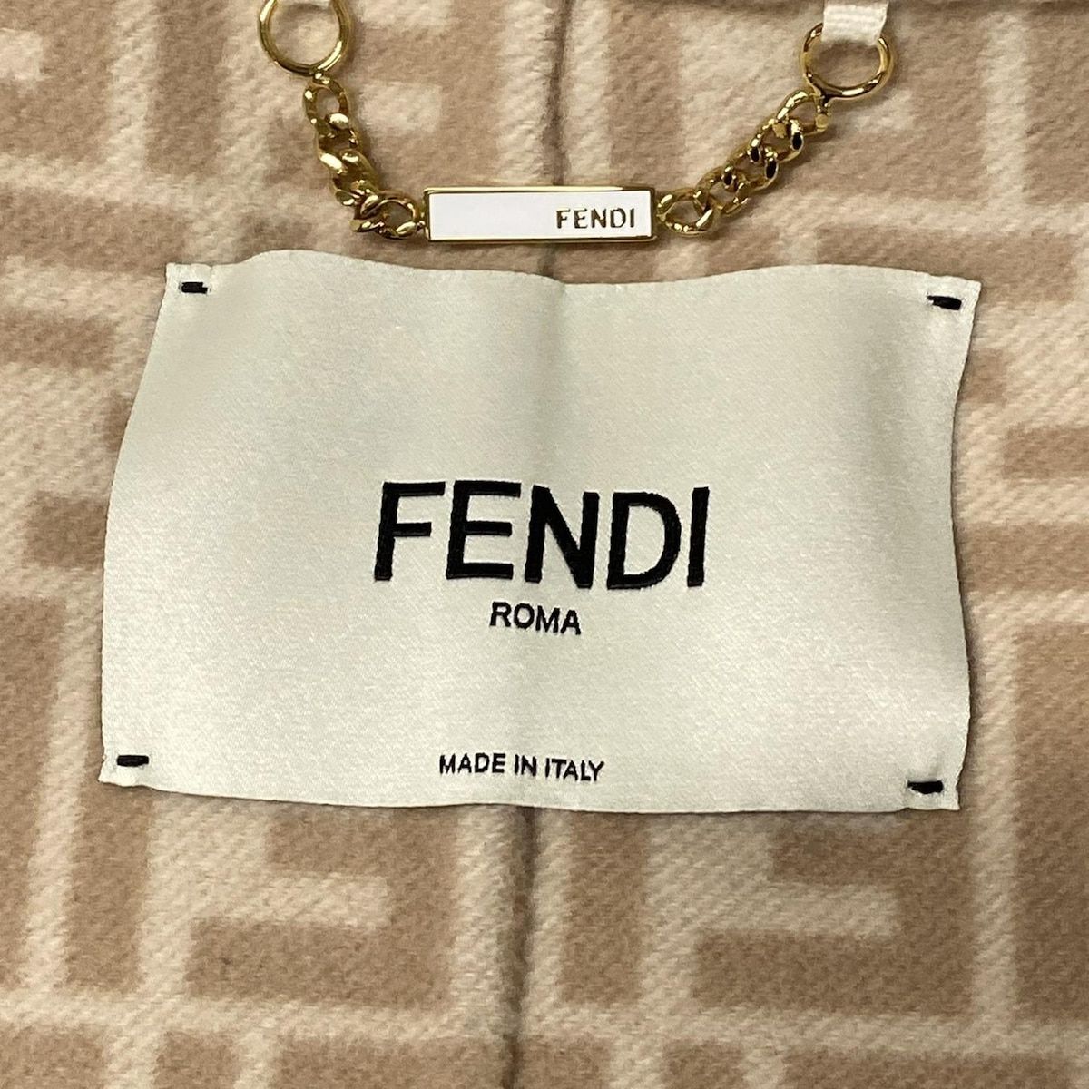 FENDI フェンディ コート サイズ36 S レディース - FF8835 A5HD ベージュ FFモチーフ ウール シルク GULLKHAN_COM
