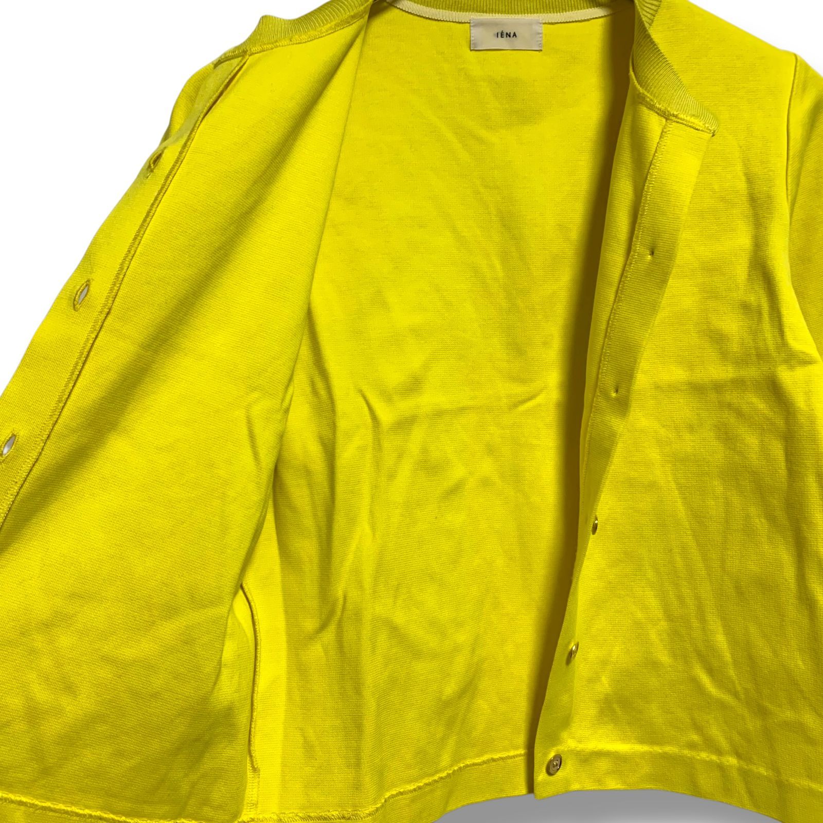 IENA イエナ イエロー カーディガン クルーネック コットン100% 中国製