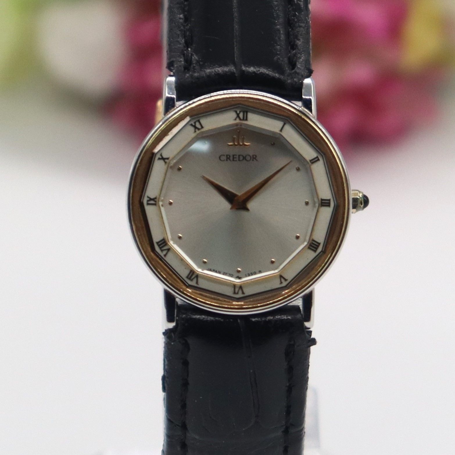 電池新品 セイコー クレドール 2F70-0300 クォーツ 18KT＋SS