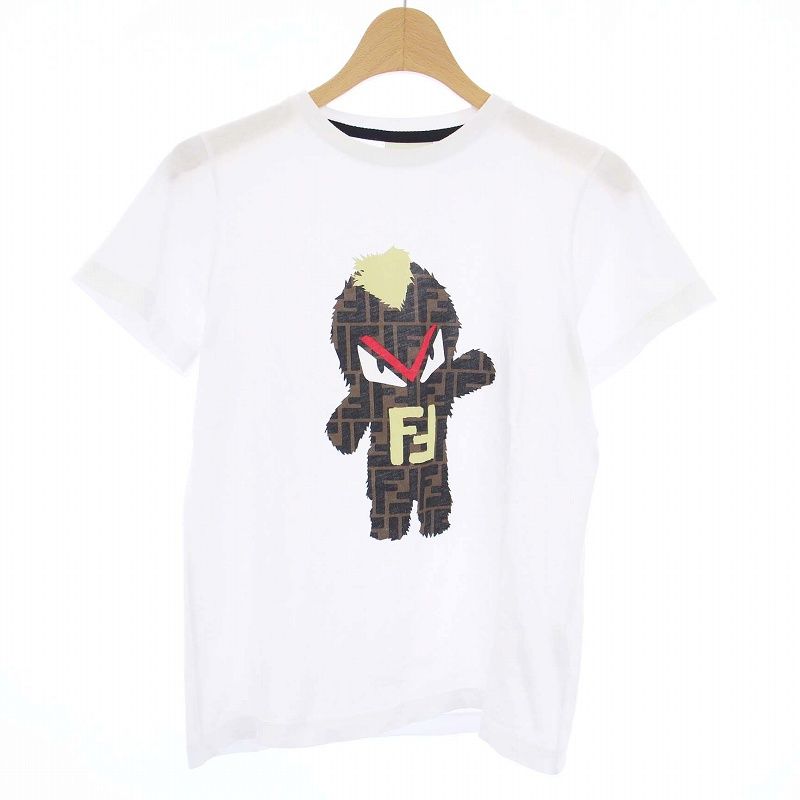 フェンディ FENDI ズッカ柄モンスター Tシャツ カットソー 半袖 12A 白  