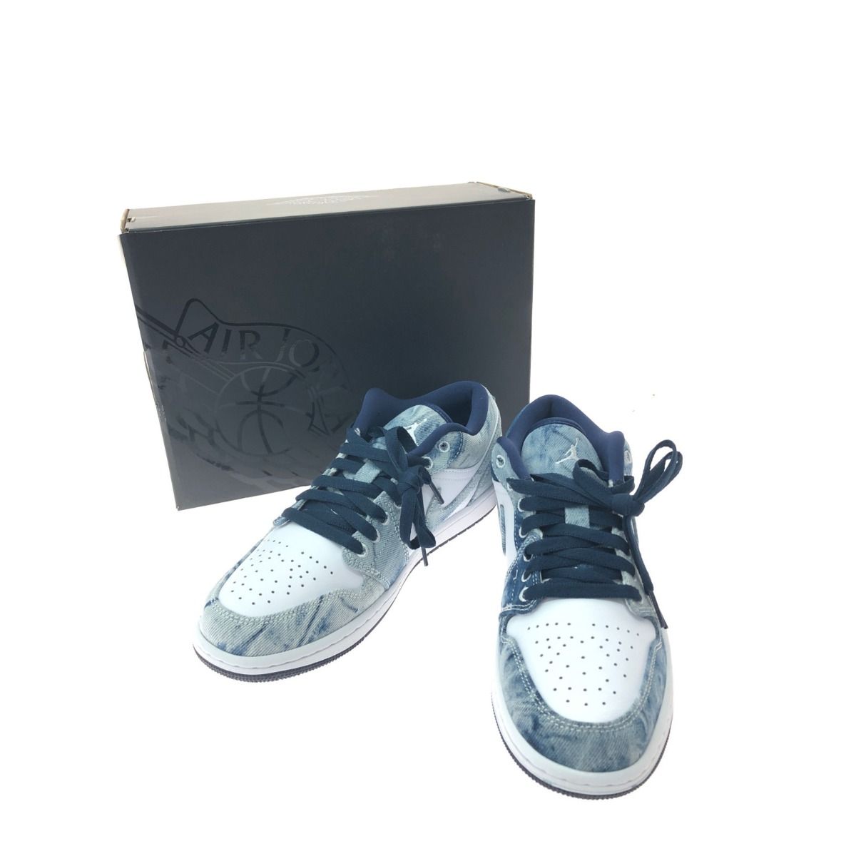 NIKE ナイキ メンズ スニーカー エアジョーダン1 ロー ウォッシュドデニム 26.5cm CZ8455-100 ホワイト×ブルー