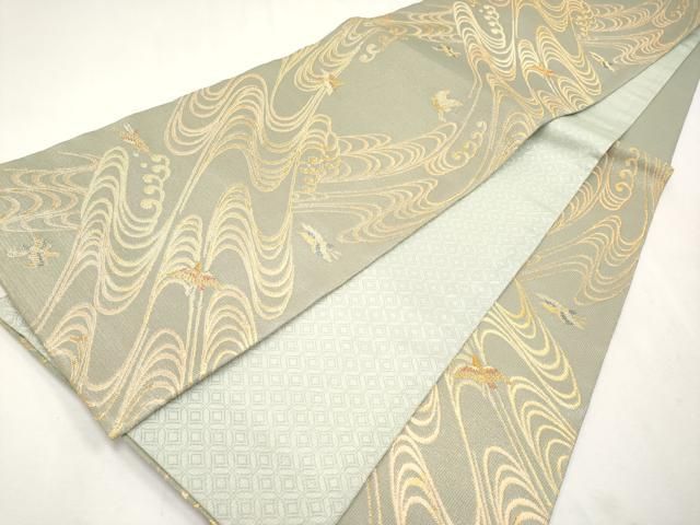 平和屋着物□極上 紋屋井関 御寮織 六通柄袋帯 立波飛鳥文 金糸 逸品  