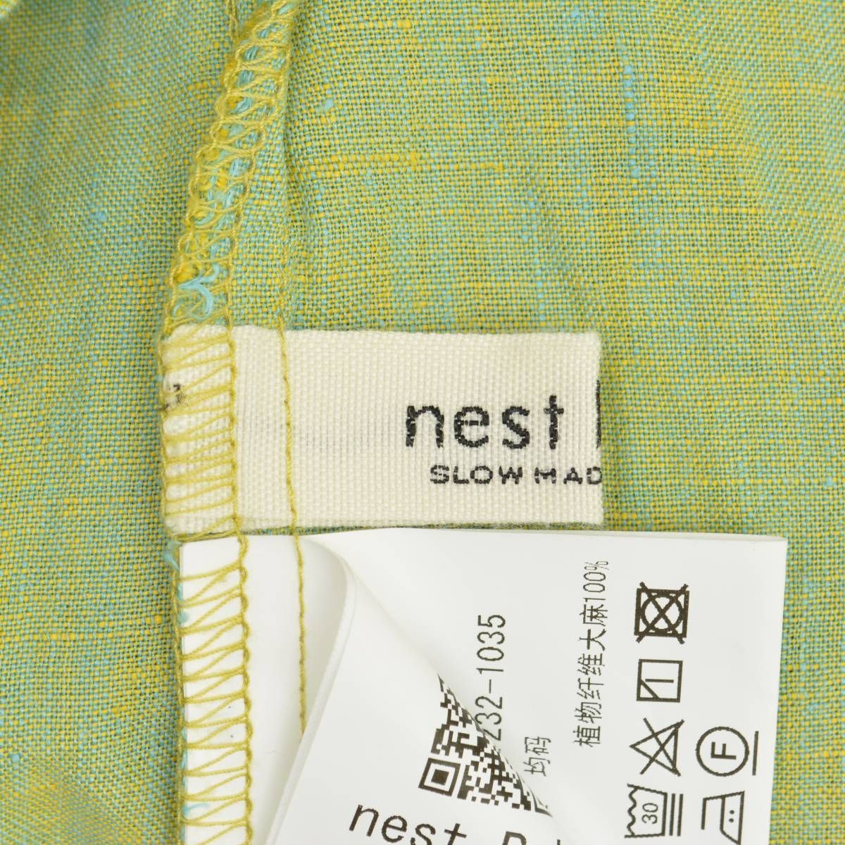 nestRobe】23SS 01232-1035 先染めヘンプ 2wayロング七分袖 