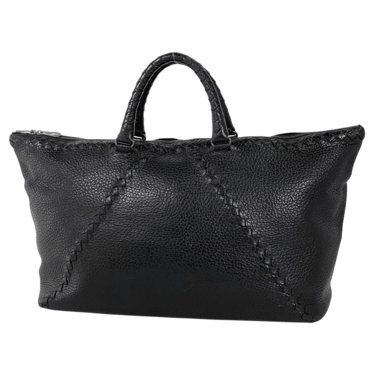 ボッテガヴェネタ　イントレチャート　ハンド　トート　ミニボストン　黒　ブラック ボッテガヴェネタ BOTTEGAVENETA イントレチャート トートバッグ