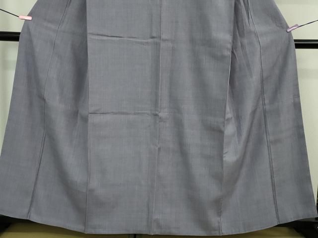 平和屋着物□極上 本場結城紬 重要無形文化財 色無地 鳩羽色 逸品