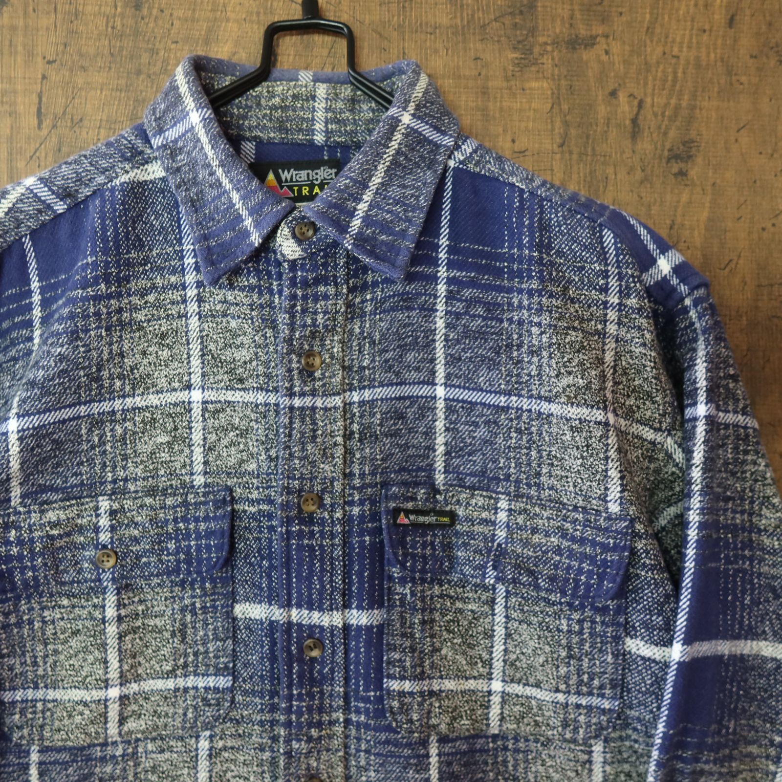 90s Vintage US古着☆Wrangler ラングラー 長袖 ヘビーネルシャツ SIZE 