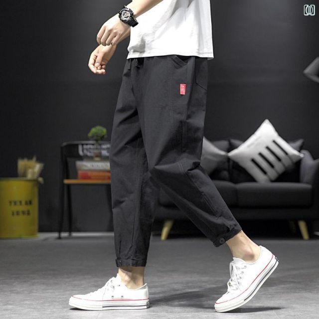 種類5：4XL/A：652メートル ホワイト   メンズ ファッション 服 男性用 オシャレ シンプル 大人 かっこいい 大きいサイズ ストリート 紳士服 夏 コットンリネン チェック柄 カジュアル パンツ レッグ バックル 九分丈 リネン 