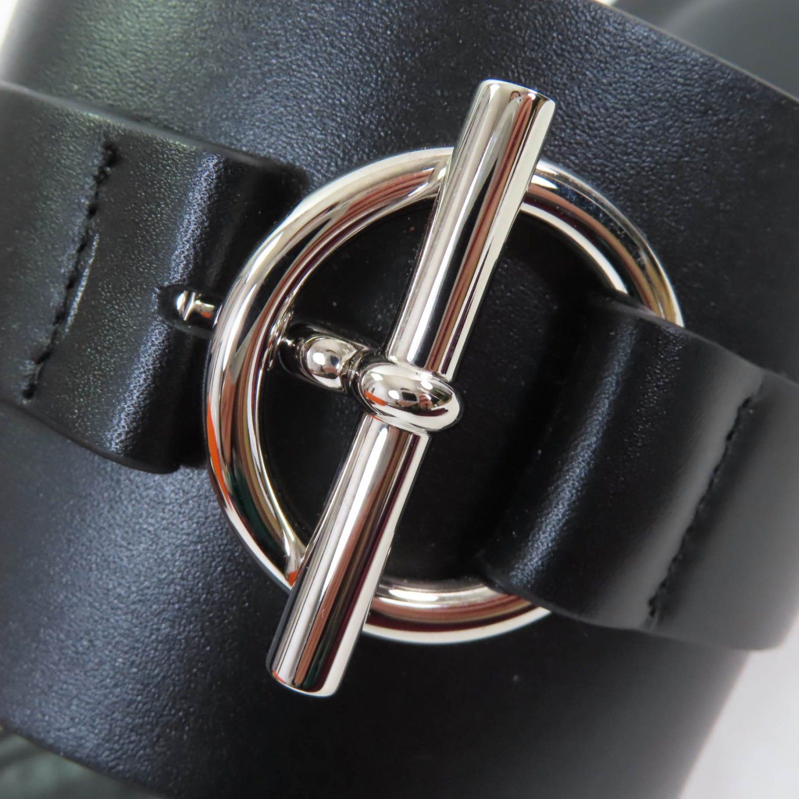 極美品 エルメス ミュール シルバー金具 ブラック レザー 極美品☆HERMES エルメス キュート シルバー金具 2025年購入