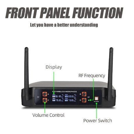 プロ仕様UHFワイヤレスマイクシステム Wireless Microphone ワイヤレスマイクシステム プロフェッショナル UHF 4CH カラオケ
