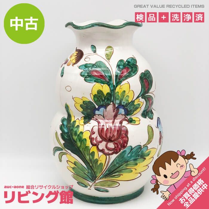 ss7629 【中古】 イタリア製 花瓶 高さ35cm 陶器 ヴィンテージ