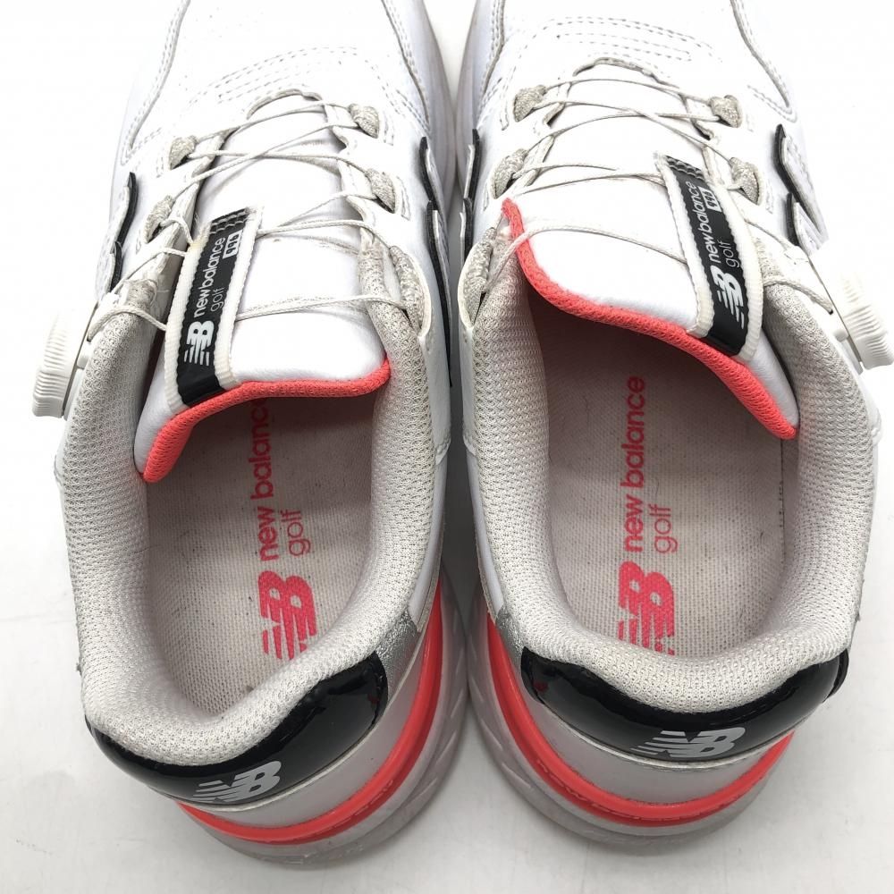 New Balance - 【美品】ニューバランス ゴルフシューズ 白×蛍光ピンク スパイクレス ボア ダイヤル式  レディース 23.0 ゴルフウェア New Balance 美品】ニューバランス ゴルフシューズ 白×蛍光ピンク スパイク