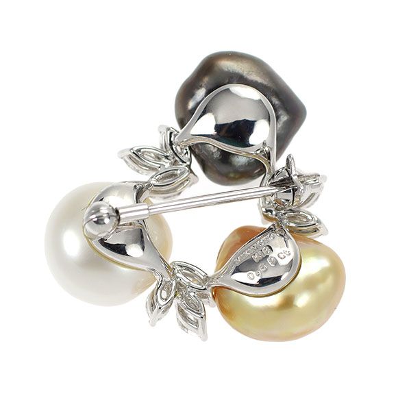 k18白蝶真珠ケシ天然ダイヤモンドリング K18YG 南洋白蝶ケシ真珠リング ゴールド～ホワイト（KR70112