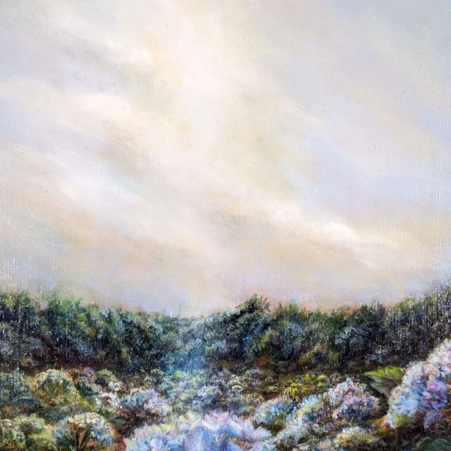 画家painterTMKの絵画「6月の光」紫陽花 油絵風景画 紫陽花絵画 画家painterTMKの絵画「6月の光」紫陽花 油絵風景画 紫陽花絵画