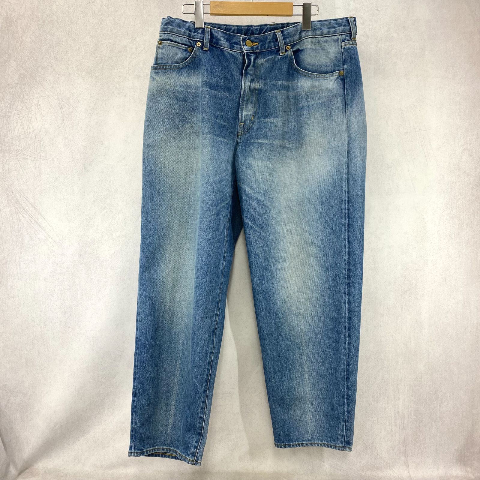 美品 HARVESTY ハーベスティ A11703-28 コットン ビッグ デニム パンツ 