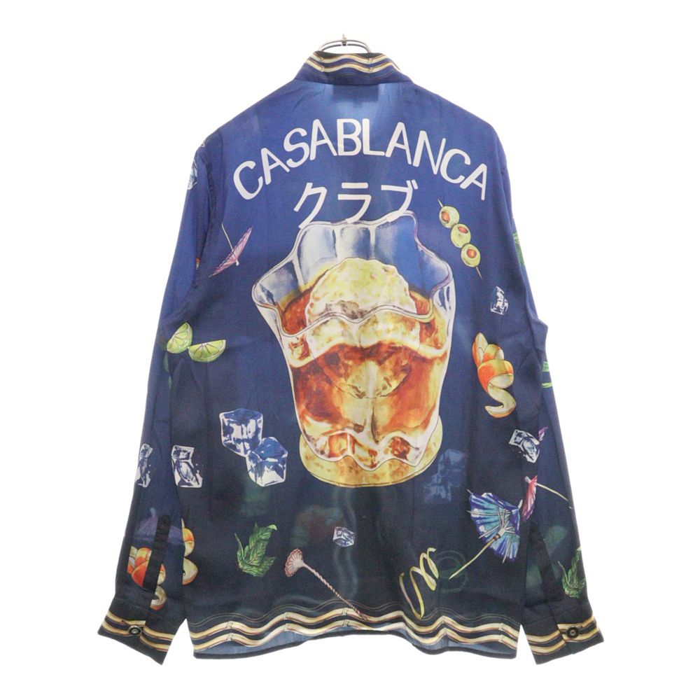 希少 22ss CASABLANCA CASACAFE シルク長袖シャツ L Casablanca カサブランカ 22SS サテン シルク 長袖シャツ S