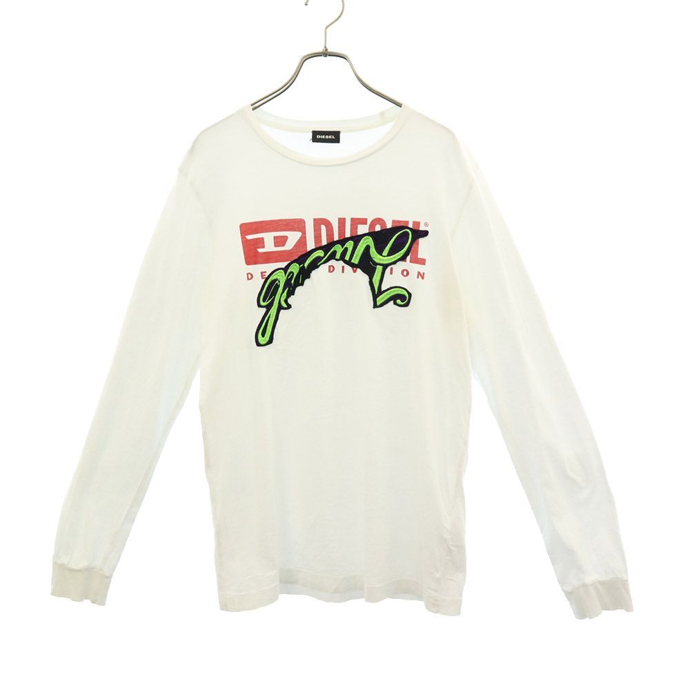 ディーゼル ロゴプリント 長袖 Tシャツ S ホワイト DIESEL メンズ 古着 【240213】 メール便可