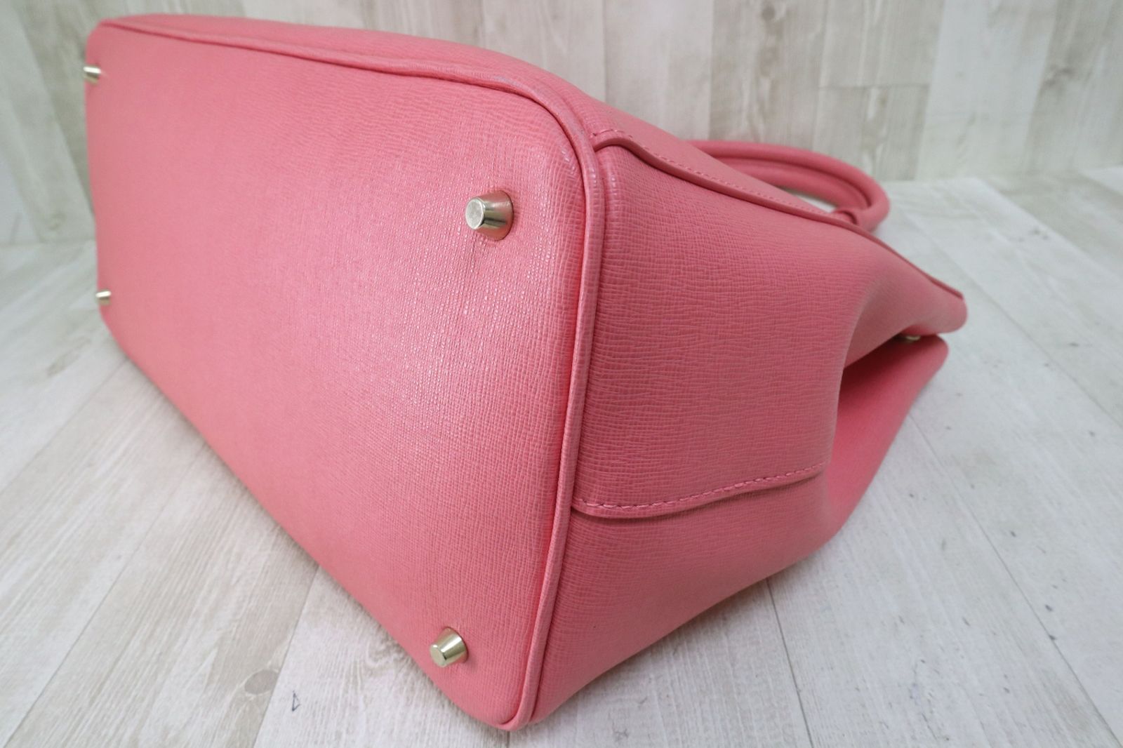 FURLA フルラ リンダ レザー トートバッグ ピンク - メルカリ