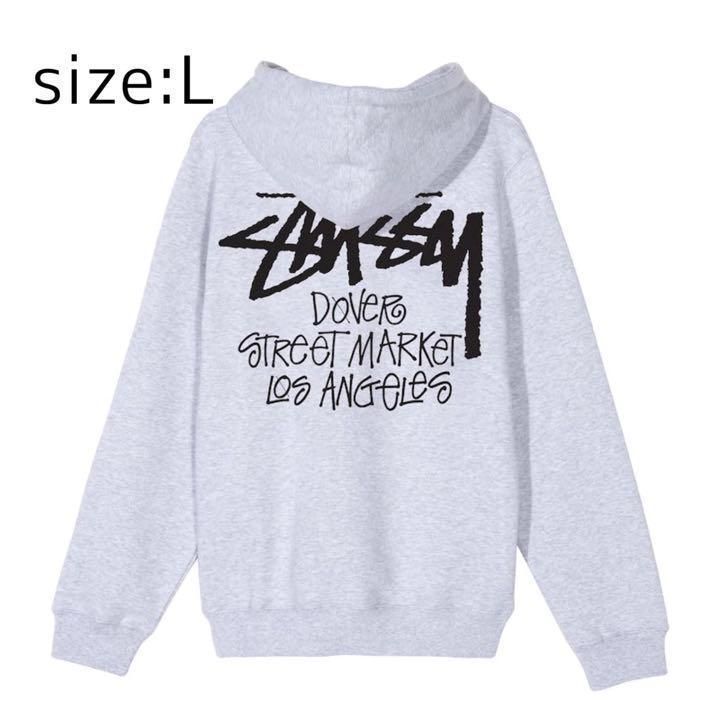 日本未入荷・LA限定品】stussy パーカー プルオーバー サイズL グレー