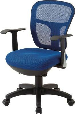 2営業日で発送 TRUSCO トラスコ中山 TRUSCO オフィスチェア MC-2A 背面メッシュタイプ肘付 ブルー MC2AB 4143779