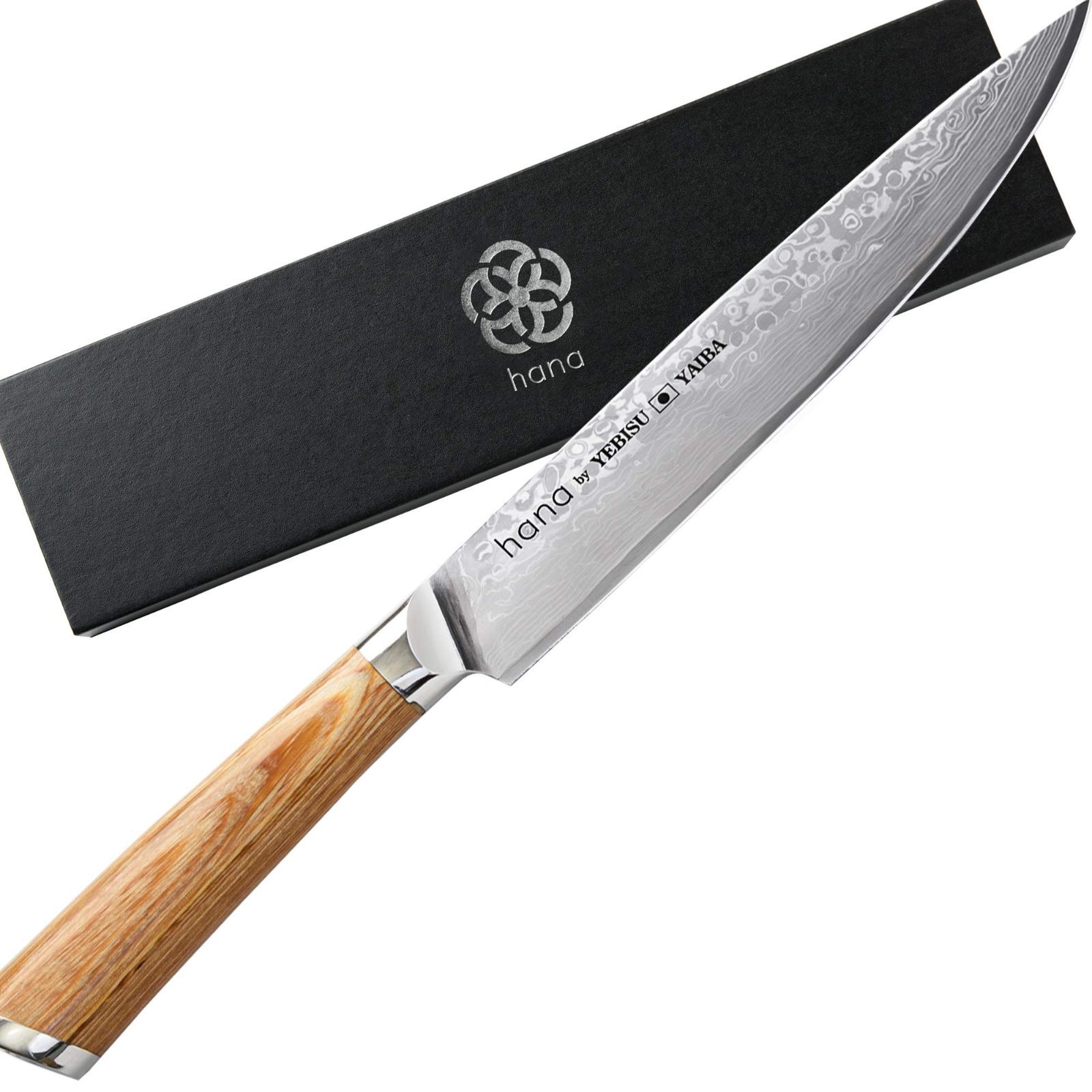 筋引き包丁 hanaｘ恵比寿刃ｘ200mm 肉切り包丁 包丁 ステンレス VG-10 ダマスカス YEBISUYAIBAｘ愛でたい包丁
