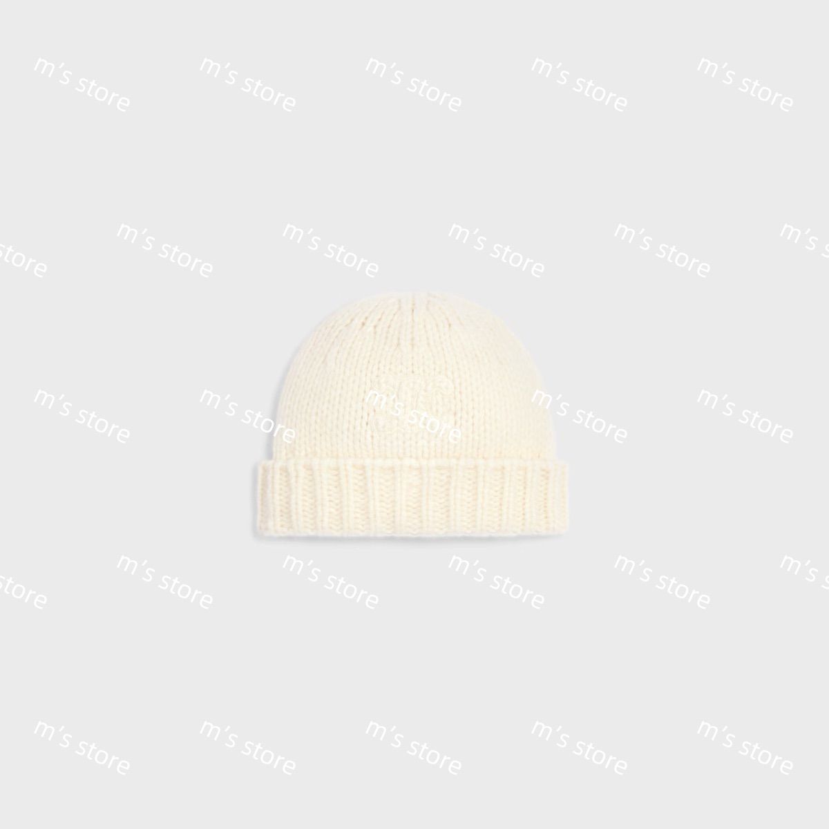 CELINE セリーヌ トリオンフ ニット帽 ビーニー オフホワイト