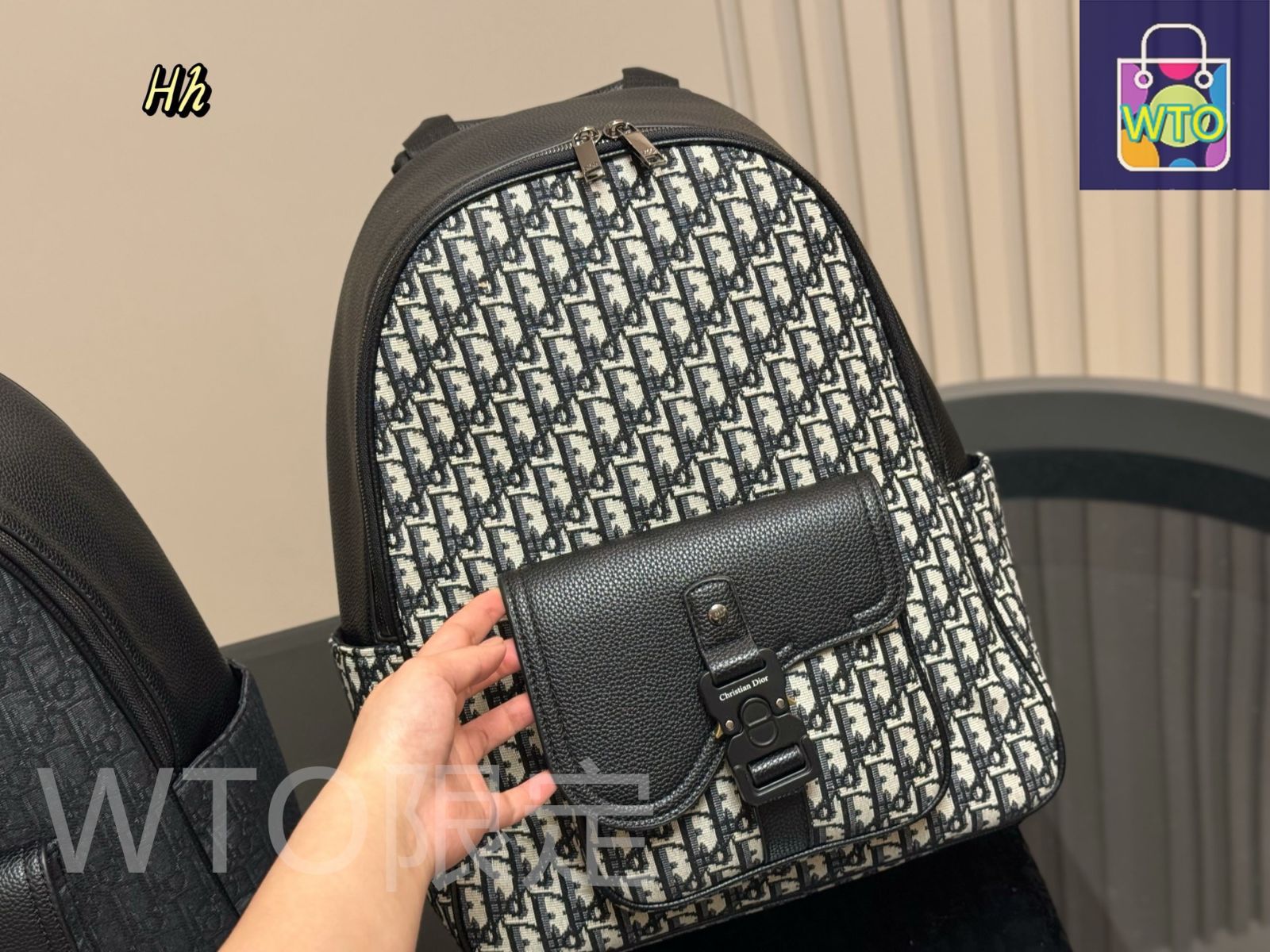 今日特価】Dior ディオール クラシック柄 リュックサック 黒と