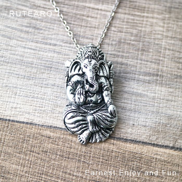 ヒンドゥー教の神様 風格のあるガネーシャのネックレス ― レディース
