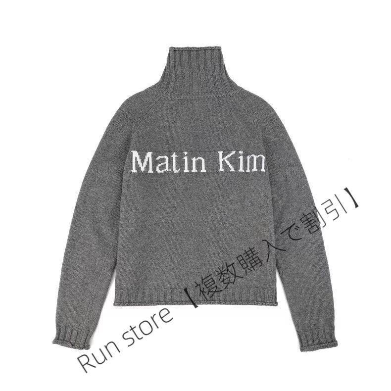 未使用 Matin Kim(マーティンキム) ビッグロゴ ニット カーディガン 