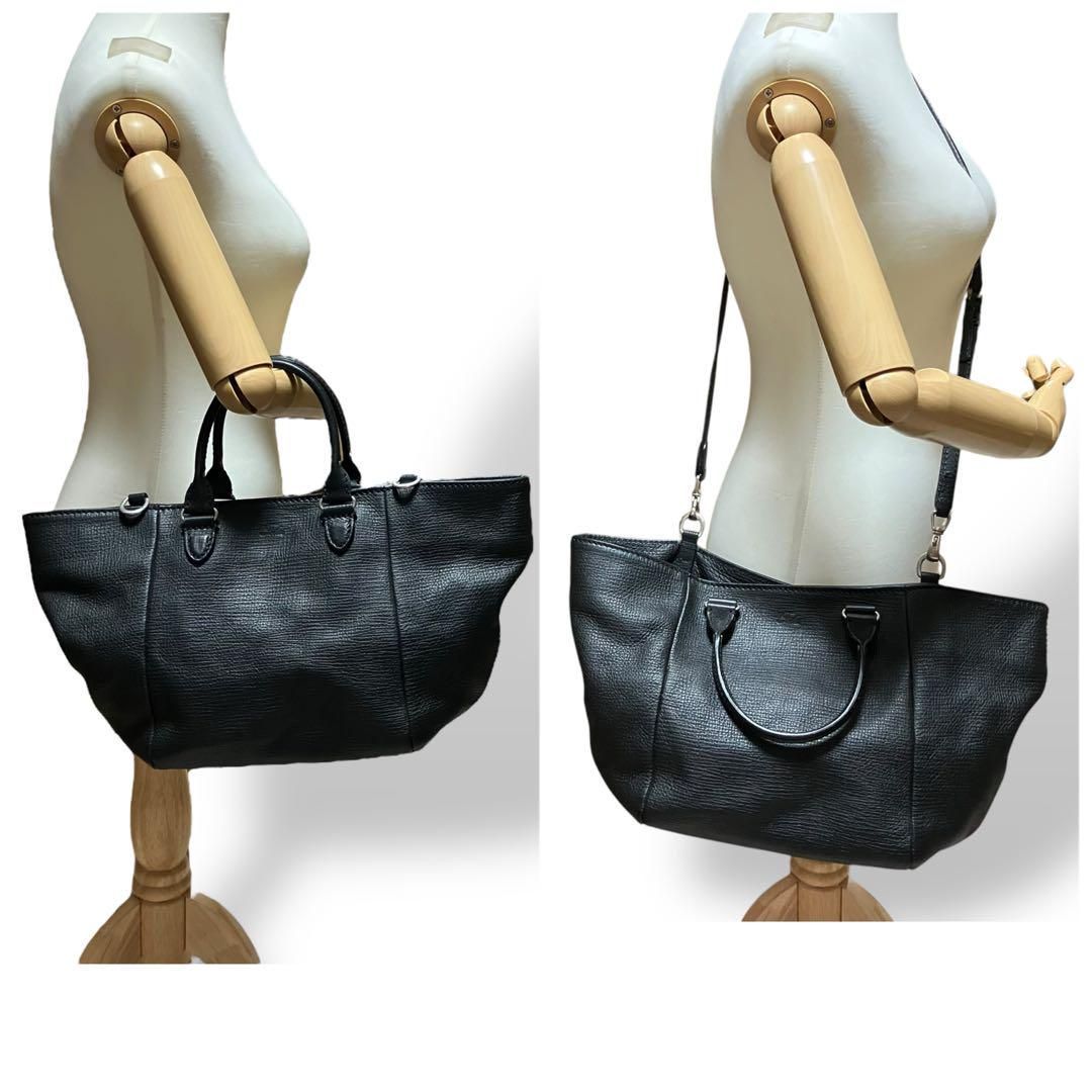 お歳暮 時期 トートバッグ Felisi 現行1925 美品 2way ブラック レザー バッグ