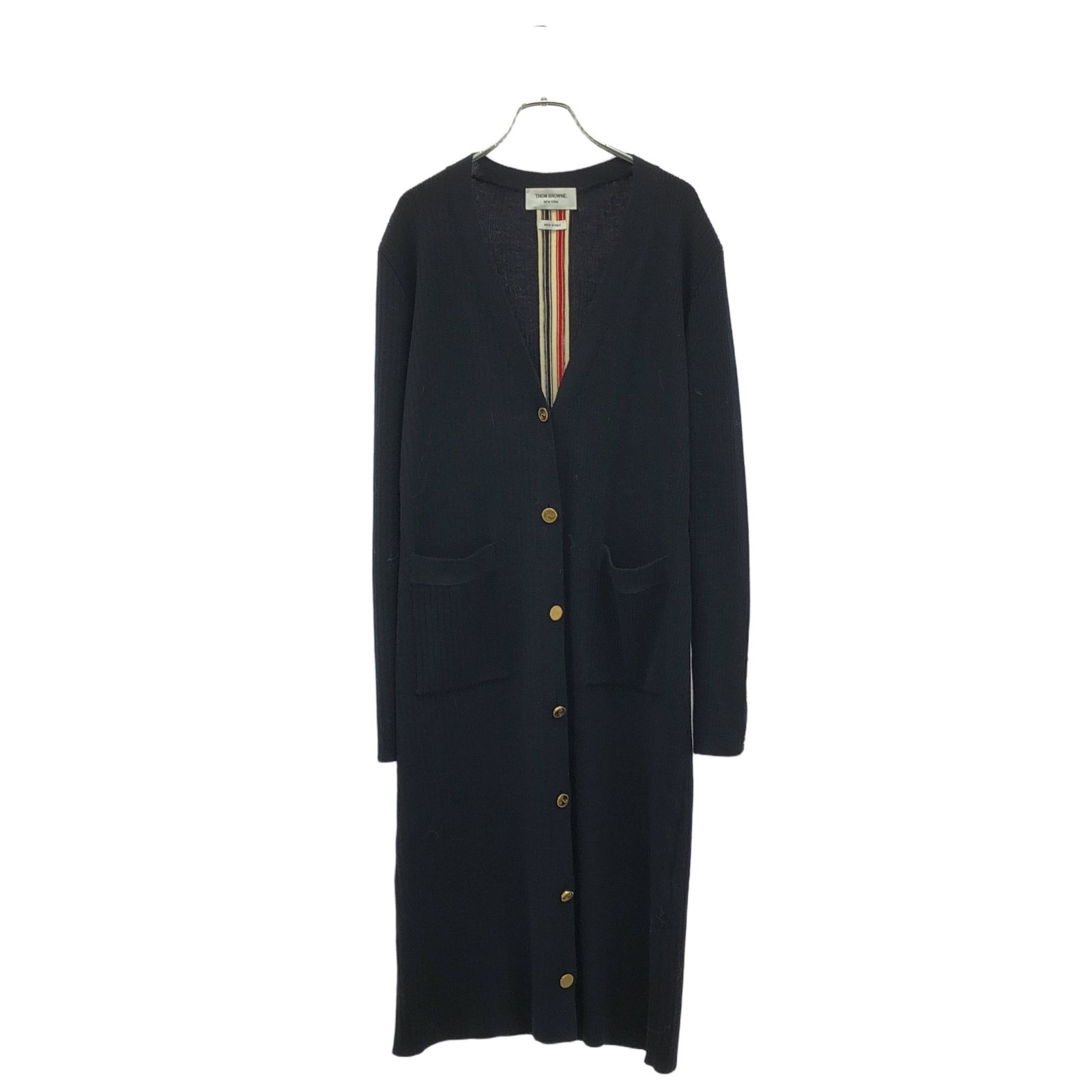 THOM BROWNE トムブラウン ロング カーディガン ダークネイビー マルチ カーディガン