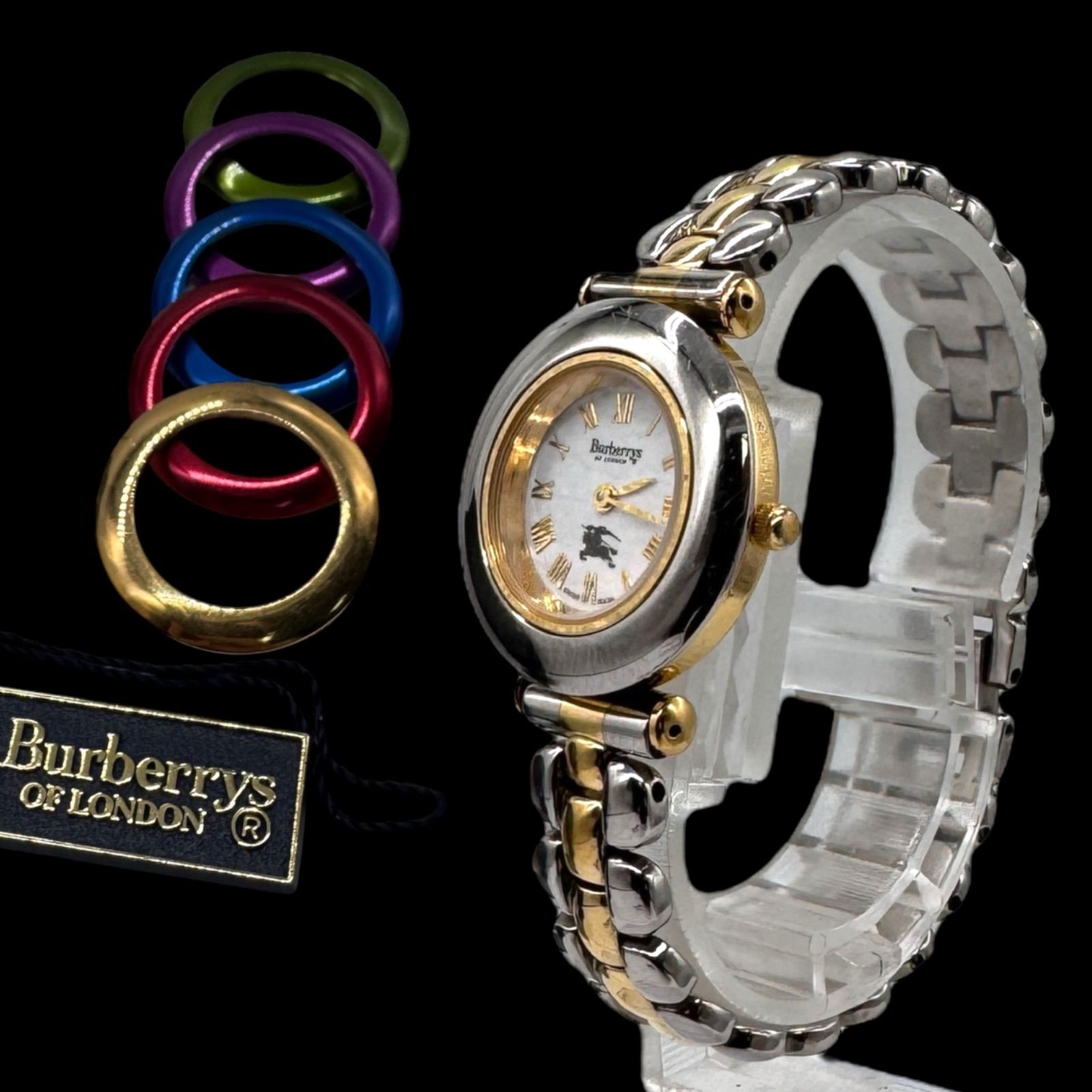 Burberrys　バーバリー　チェンジベゼル　時計　稼働中 希少美品 稼働 Burberrys バーバリー チェンジベゼル 9100L