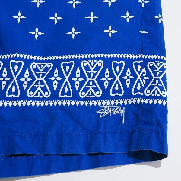 STUSSY ステューシー BANDANA SHORTS バンダナ ショーツ ブルー ショート ハーフ パンツ ボトムス