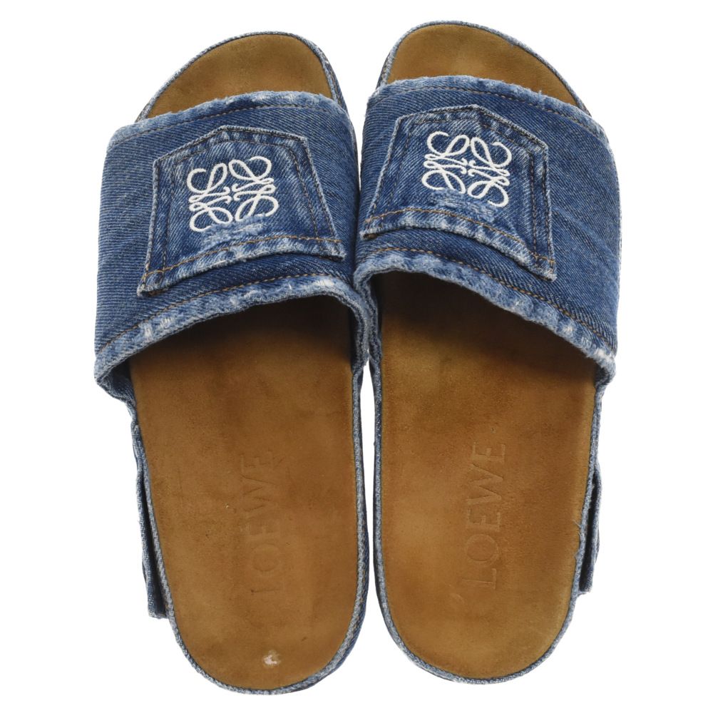LOEWE (ロエベ) Anagram Denim Sandals 862212 アナグラム刺繍