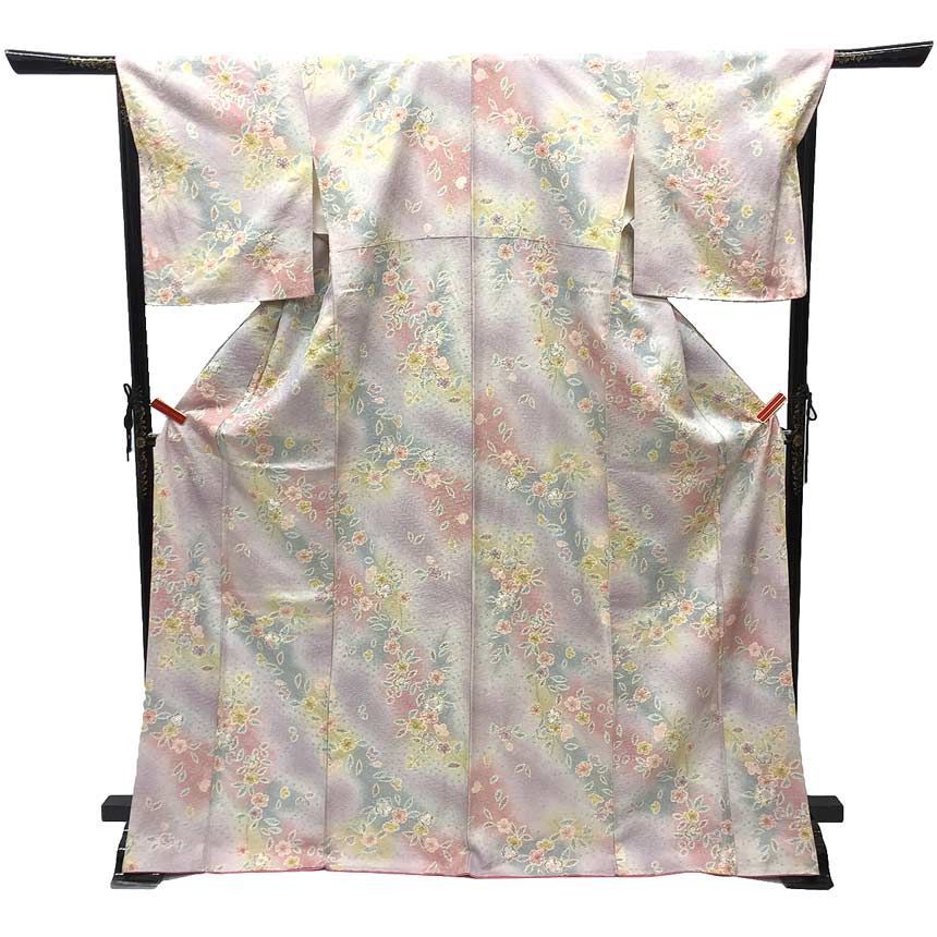 SALE 未使用正絹辻が花文様 小紋 京やC119 正絹 小紋 辻が花地紋入り 辻が花文様 トールサイズ