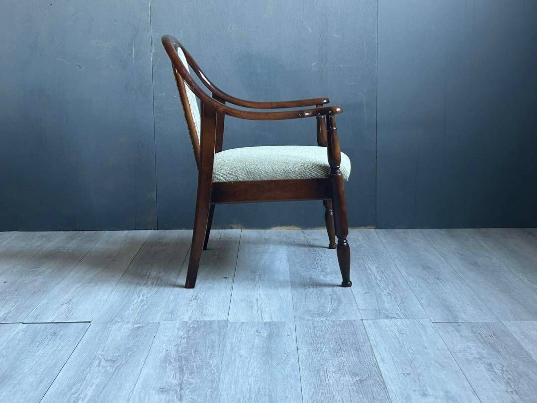 ④　リメイク品　尾州生地　ホワイト座面　カリモク　コロニアル　アームソファ　NI ① リメイク品 尾州生地 ホワイト座面 カリモク コロニアル アーム