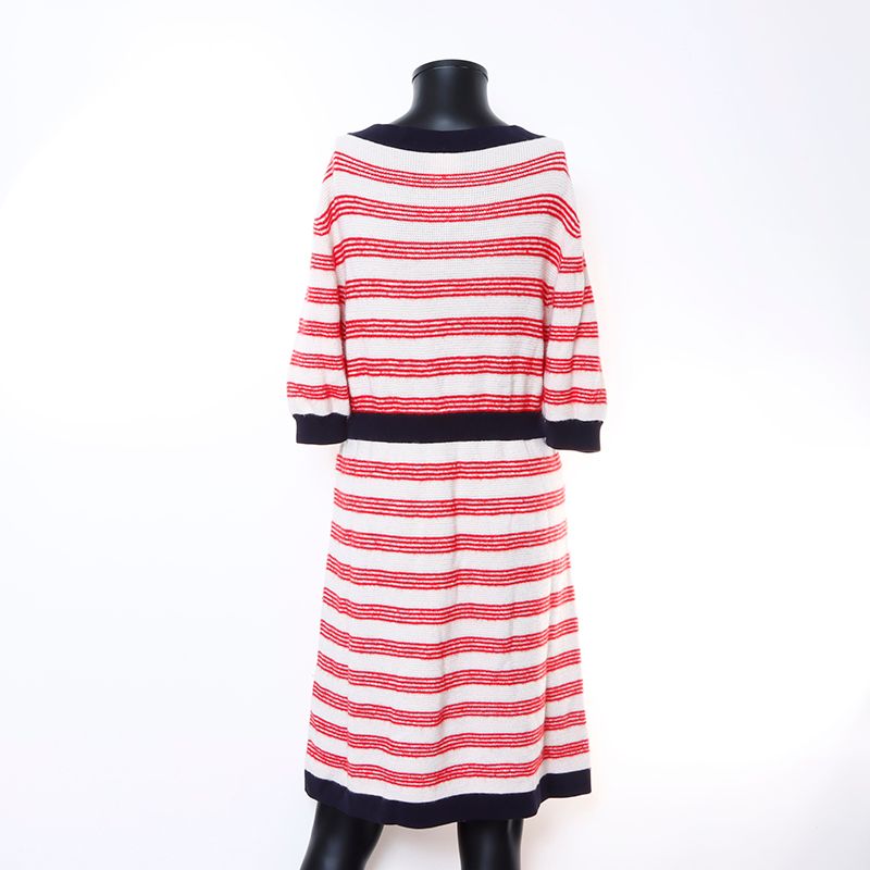 CHANEL シャネル ワンピース Size:42 ボーダー ニット カシミア - メルカリ 
