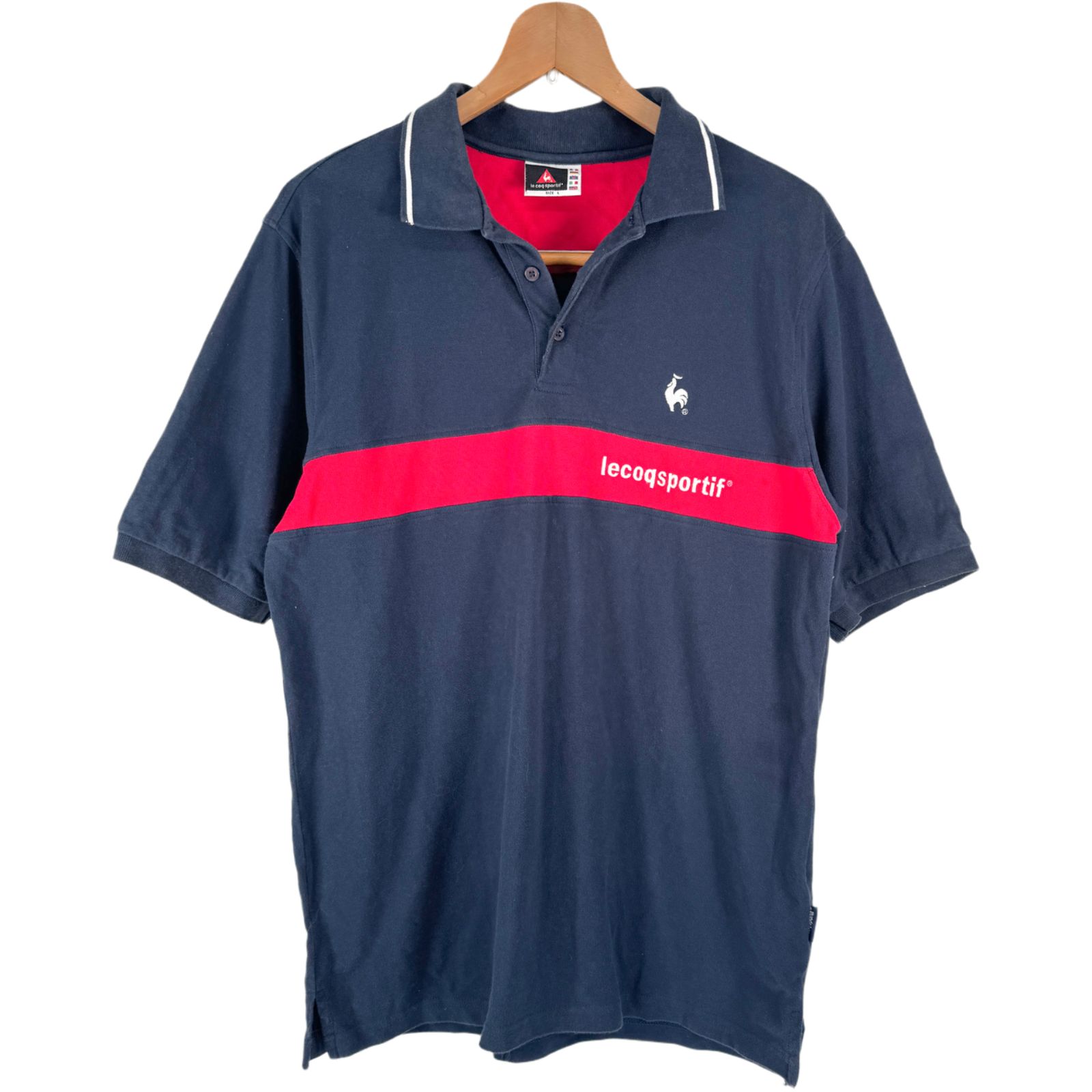 90s le coq sportif 万国旗タグ ポロシャツ 半袖 Lサイズ ルコック 