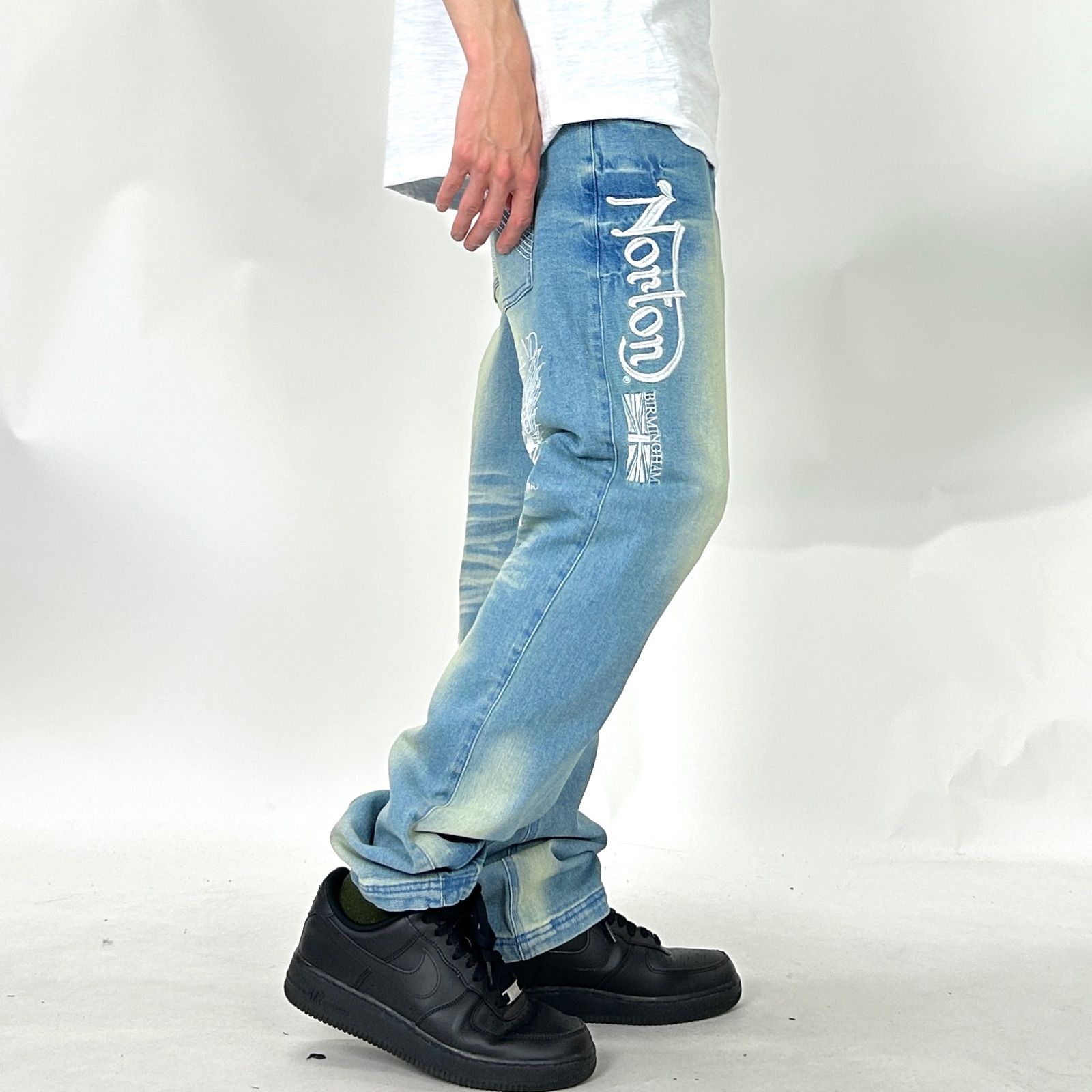 Norton/ノートン】ストレッチエンブレムウイング デニムパンツ