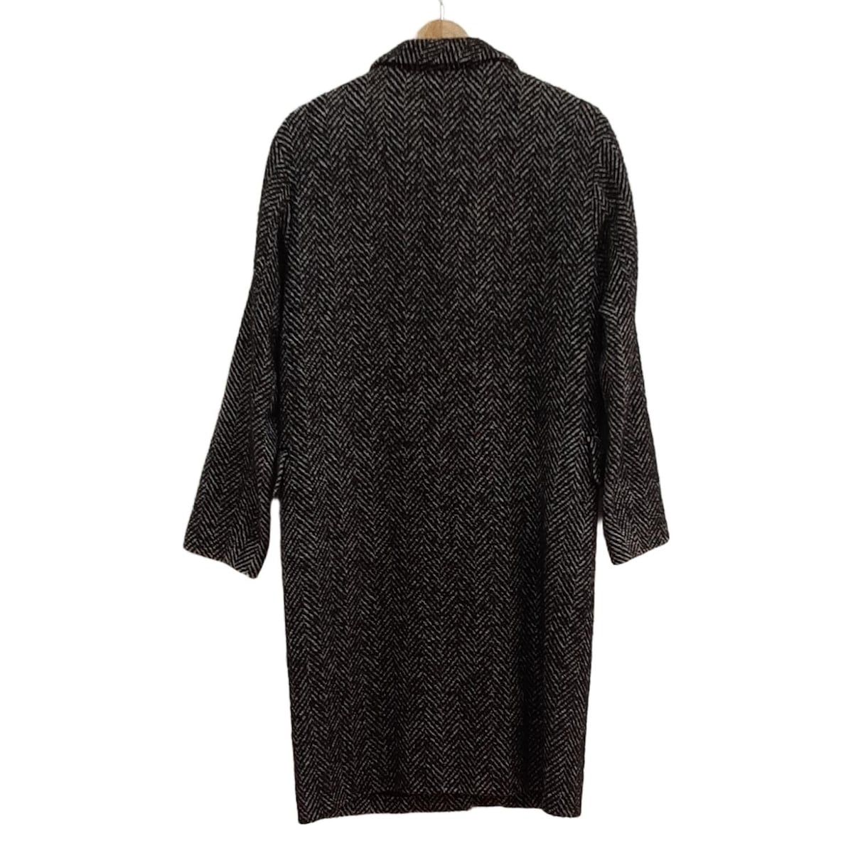 MACKINTOSH マッキントッシュ コート サイズ34 S レディース - 黒×グレー×白 長袖 シルク混 ヘリンボーン 秋 冬