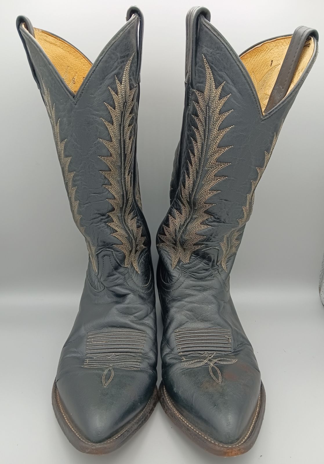 ウエスタンブーツ フェザー刺繍