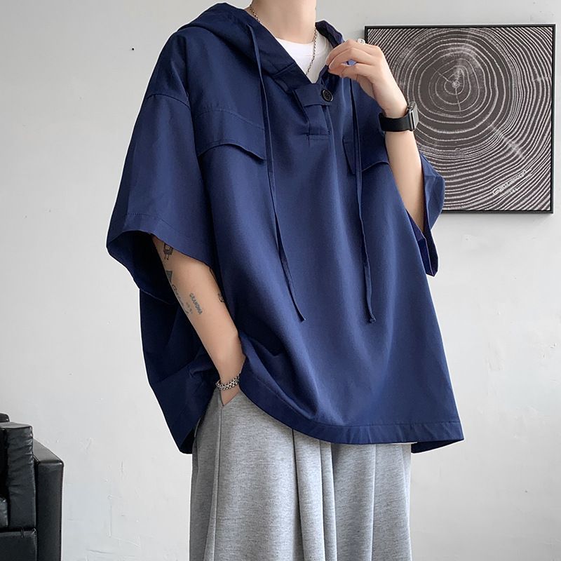 半袖 パーカー メンズ 夏服 無地パーカー 大きめ ゆったり 30代 40代 50代 プルオーバー スポーツ Tシャツ 半袖パーカー 男性 カジュアル メンズファッション トップス 薄めパーカー おしゃれ 