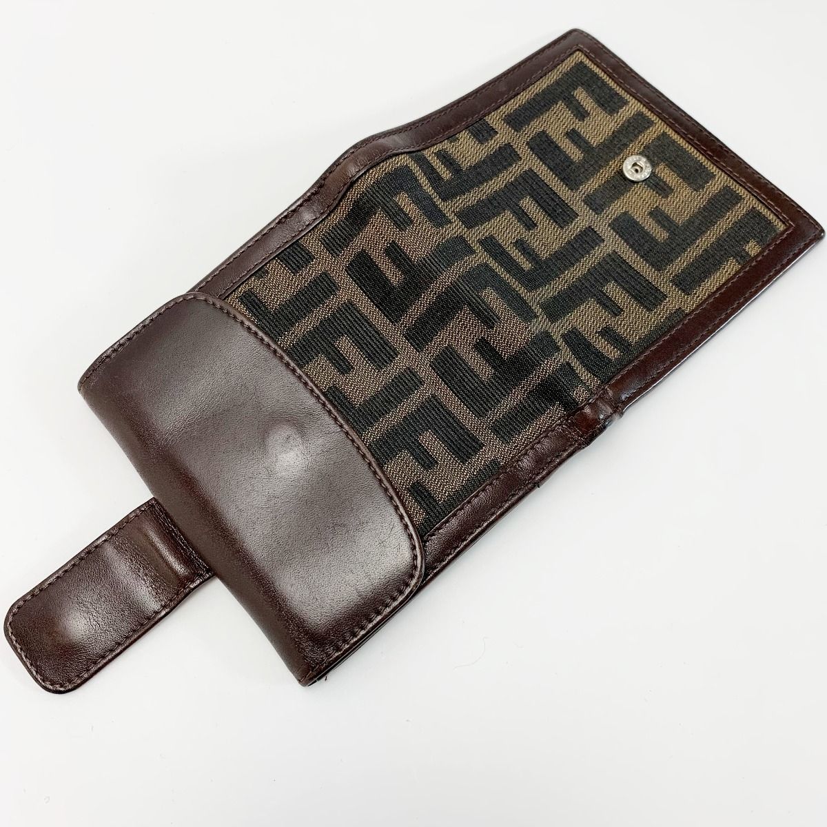 【美品⠀】FENDI 小物ポーチ ズッカFF柄 キャンパス 希少✨FENDI フェンディ ズッカ柄 アクセサリーポーチ レザー