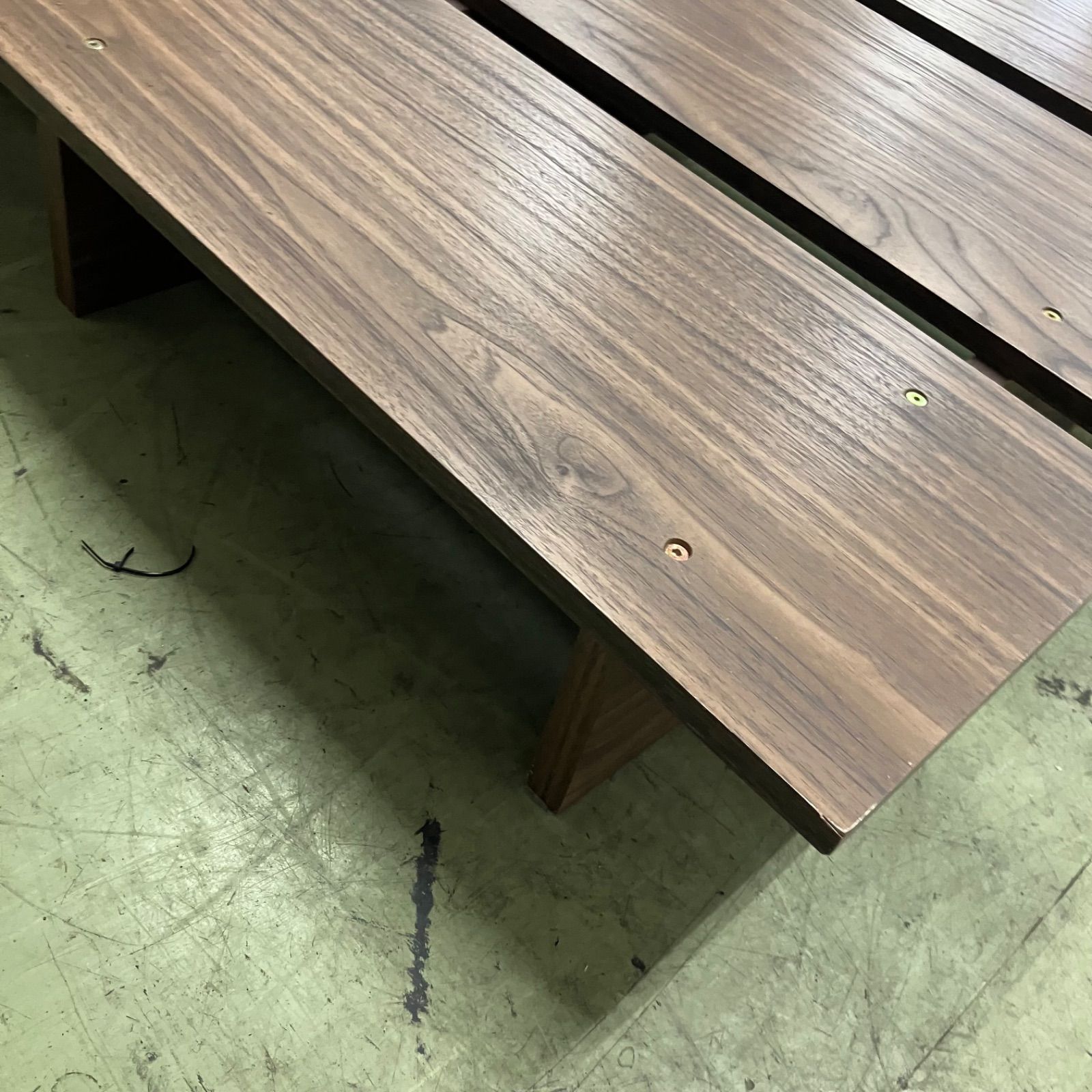 【引取り】LOWYA 木製 すのこダブルベッド ダークブラウン 引取り】LOWYA 木製 すのこダブルベッド ダークブラウン 幅160][ダブル