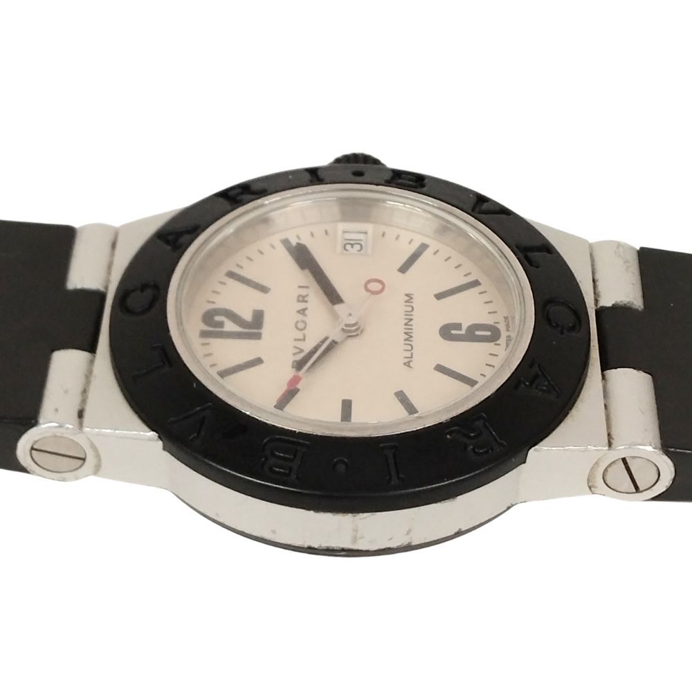 希少】ブルガリ アルミニウム AL32A クォーツ ベルト切れ 箱付き