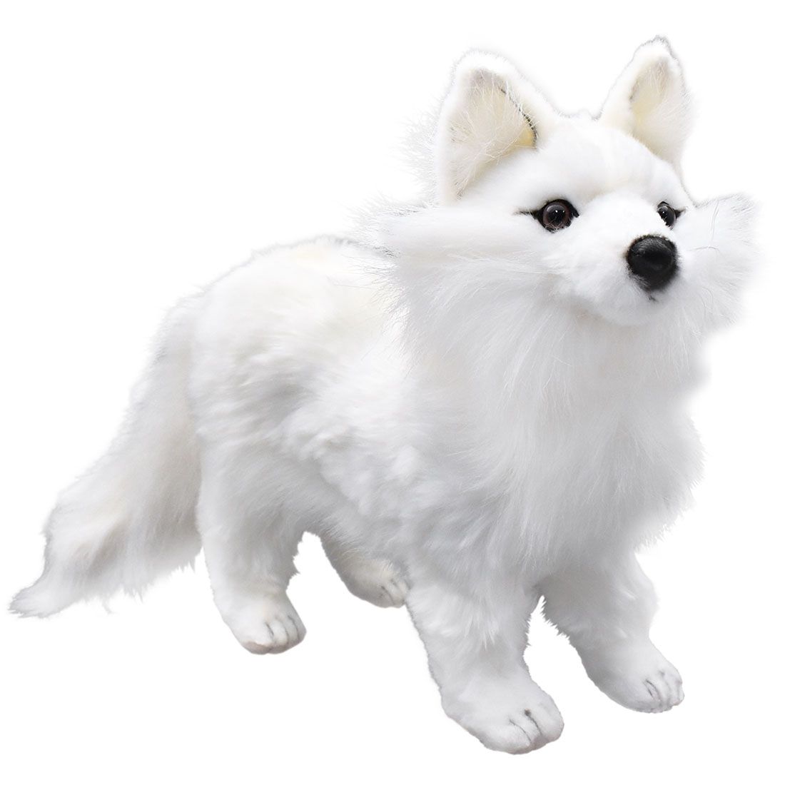 HANSA 6824 ホッキョクギツネ40 全長：40cm SNOW FOXSTAND  BH6824  ぬいぐるみ ハンサ 動物 犬 猫 鳥 うさぎ ペンギン アニマル 置物 人形 フィギュア 大きい 実物大 大型