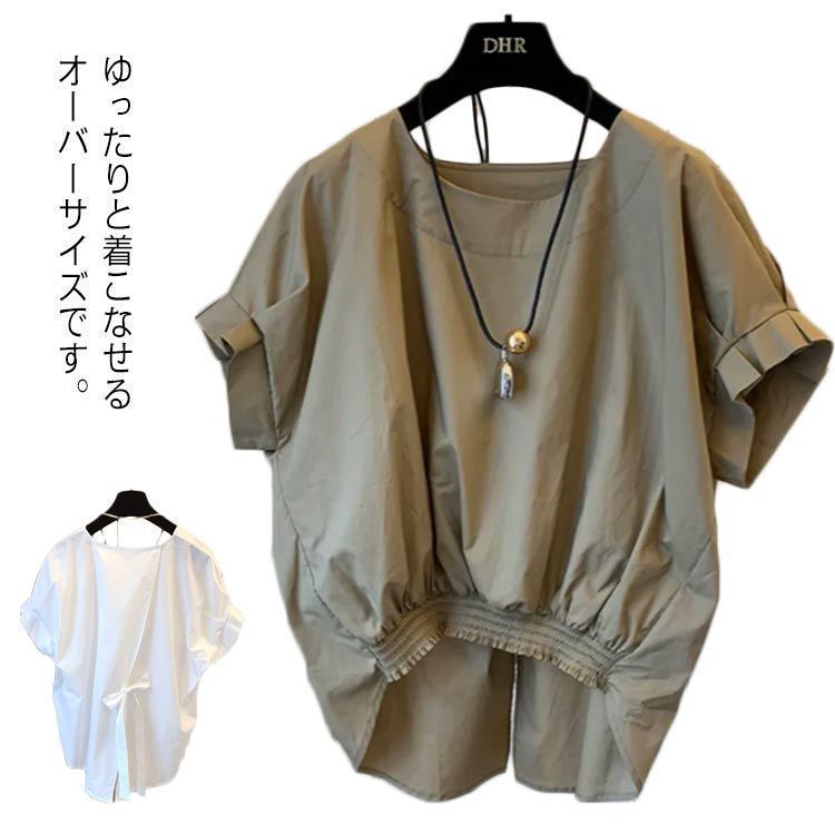 LOHEN バックリボンブラウス ドルマンスリーブ プルオーバー シャツ LOHEN バックリボンブラウス ドルマンスリーブ プルオーバー シャツ