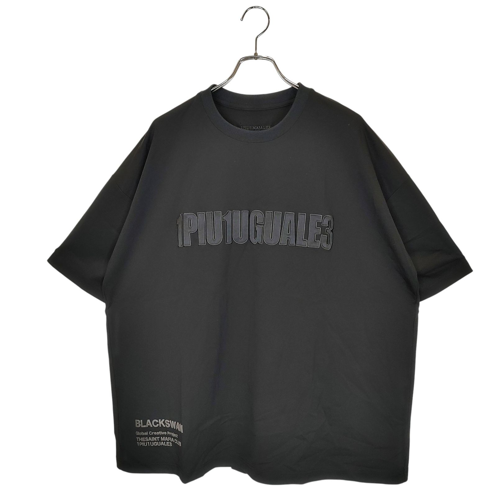 1PIU1UGUALE3 SPORT ウノピゥウノウグァーレトレ スポーツ Tシャツ TF074 MT01 7 XXL ブラック メンズ