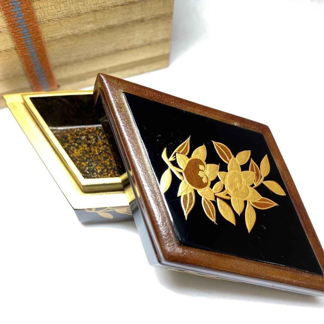 時代 蒔絵香合 木 最大幅9.7㎝ 東Y6-1108 タサオ